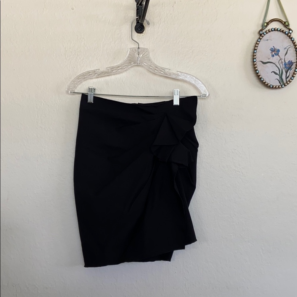 Zara Woman Black Ruffle Skirt